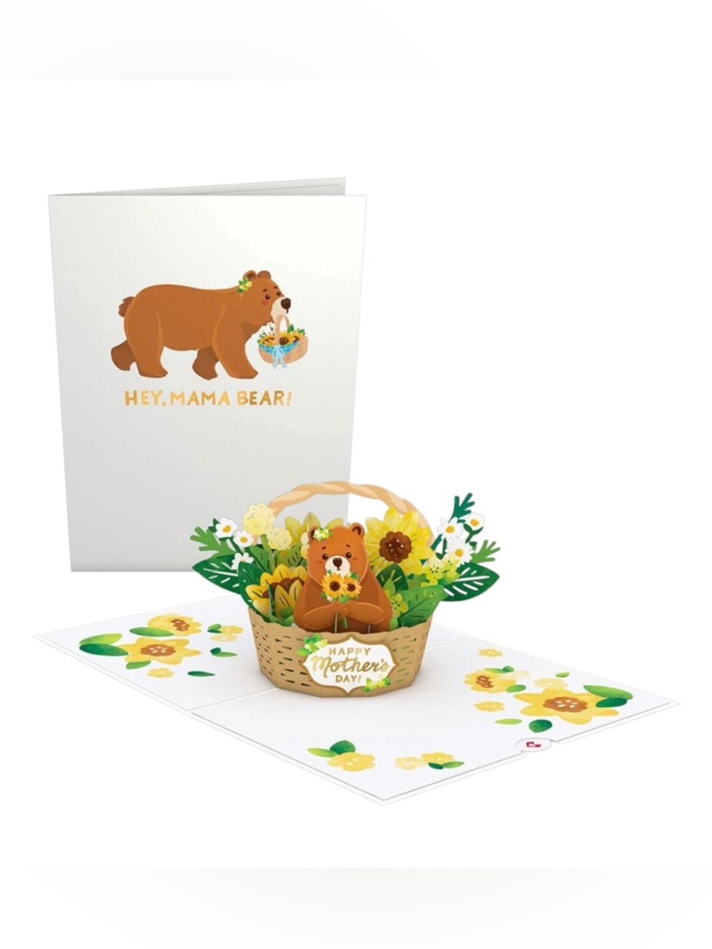 Lovepop Mama Bear Pop-Up Mother's Day Card - Brown Floral